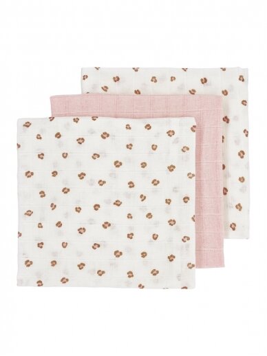 Gauze (muslin) diaper set 3pcs., 70x70, Meyco Baby (Mini Panther Pink)