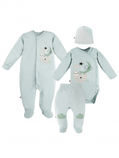 4-Piece Baby Layette Set MELLOW, EEVI, Mint