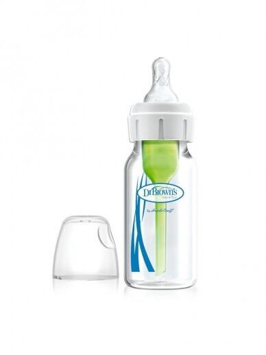 Anti-colic bottle Options+, 120 ml., glass bottle 0m+, Dr. Brown's 1