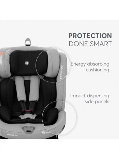 Car seat i-Size (40-150 cm), i-Moove Light Grey, Kikkaboo 12