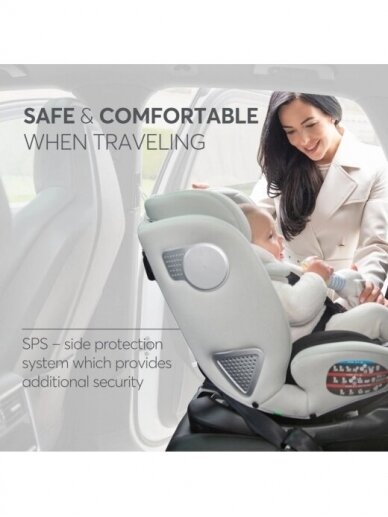 Car seat i-Size (40-150 cm), i-Moove Light Grey, Kikkaboo 14