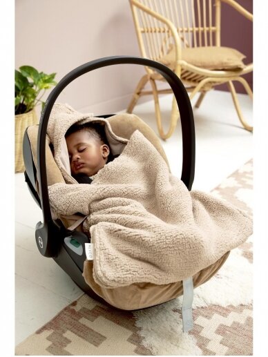 Car seat sleeping bag 40x82cm, Teddy sand 3