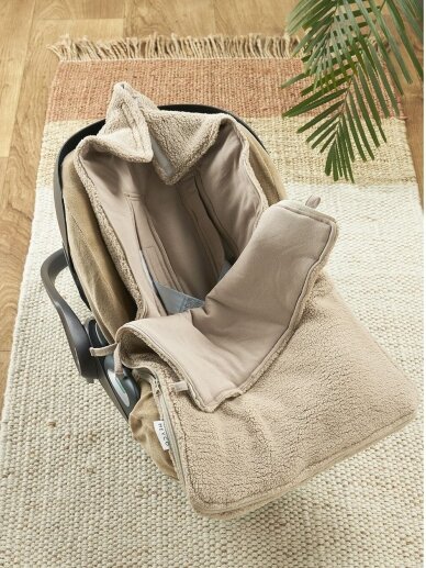 Car seat sleeping bag 40x82cm, Teddy sand 1