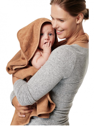 Baby hooded towel Wearable hooded towel 110cm - Indian Tan