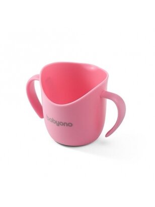 Babyono ergonomiškas mokomasis puodelis rožinis 1463/04