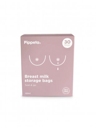 Breast Milk Storage Bags, 30 Pack, 200 ml, Pippeta