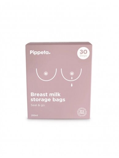 Breast Milk Storage Bags, 30 Pack, 200 ml, Pippeta