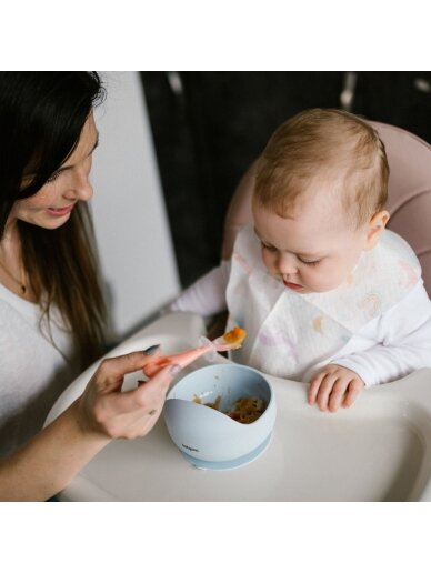 BabyOno silikoniniai šaukšteliai 2vnt pilkas mėtinis 784/02 2