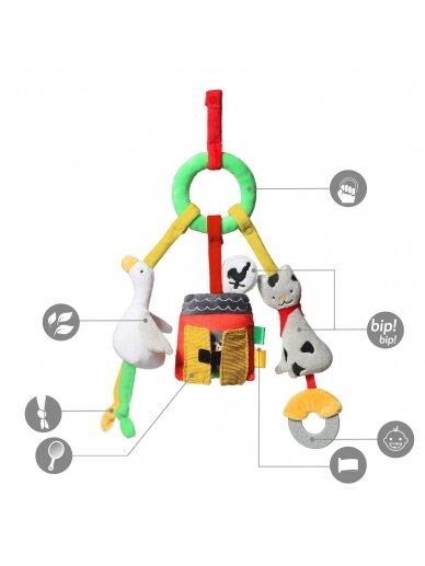 BabyOno vežimėlio pakabukas, lavinantis žaislas - ON THE FARM, 1488 4