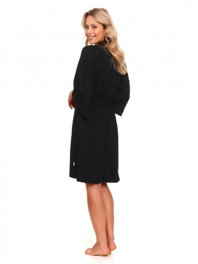 Bamboo maternity robe by DN (black) 1