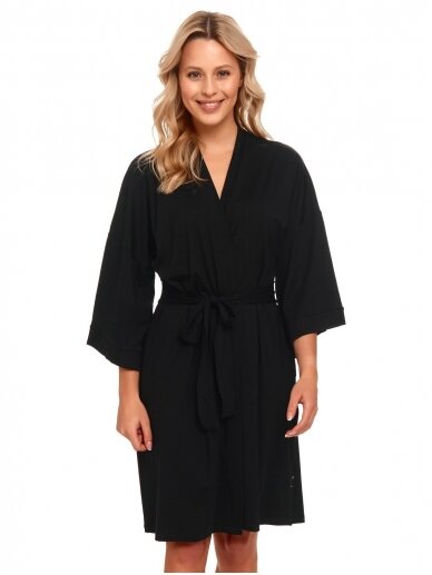 Bamboo maternity robe by DN (black) 3