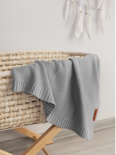 Bamboo-cotton blanket for baby, 80x100, Sensillo (grey) 6