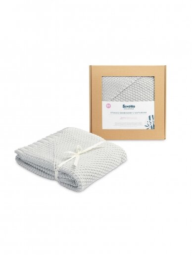 Bamboo blanket for baby, 85x90, by Sensillo grey