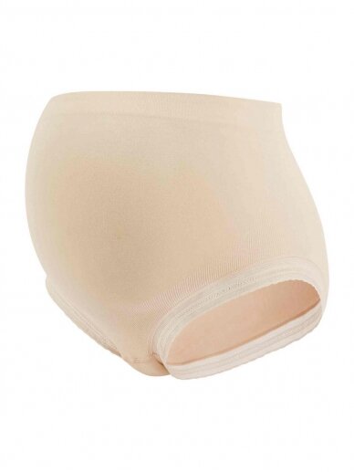 Seamless Maternity Briefs, Padded Waist, Milk, Cache Coeur (Blush)