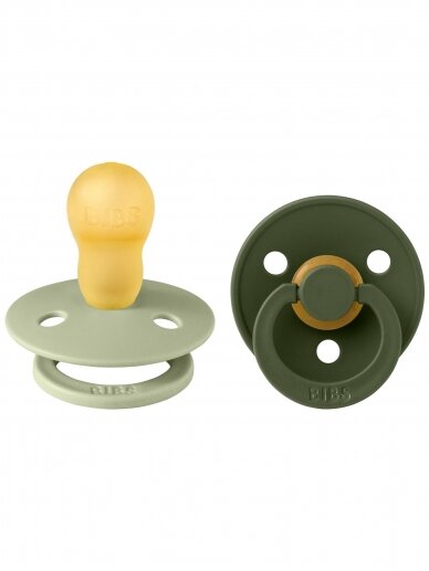 BIBS Colour Round Pacifier - 2 pcs. (Sage/Hunter green 0+months