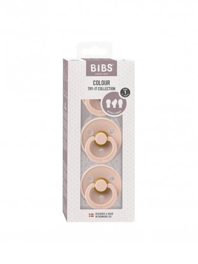 BIBS Try it pacifier set, size 1 (Blush)