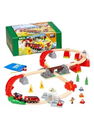 BRIO traukinio bėgių rinkinys Fire Rescue, 636004