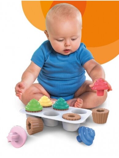 BRIGHT STARTS žaislas Sort & Sweet cupcakes, 12499-3-MEWW-YW2 3