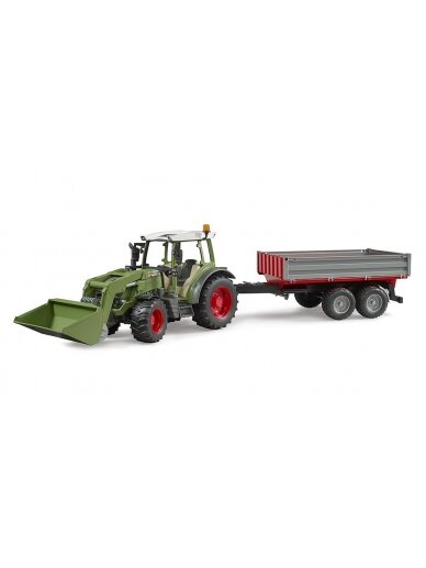 BRUDER 1:16 Fendt Vario 211 traktorius su priekiniu krautuvu ir paverčiama priekaba, 02182