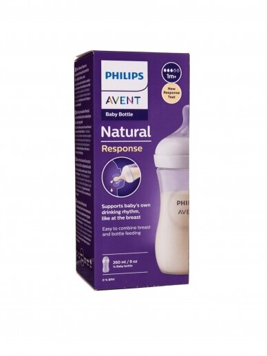 Buteliukas kūdikiui, Natural Response, 260ml. 1m+, Philips AVENT