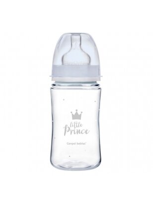 CANPOL BABIES plataus kaklelio buteliukas EASYSTART ROYAL BABY, 240 ml, 35/234_blu