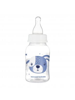 CANPOL BABIES siauro kaklelio buteliukas CUTE ANIMALS, 120 ml, 11/851_blu