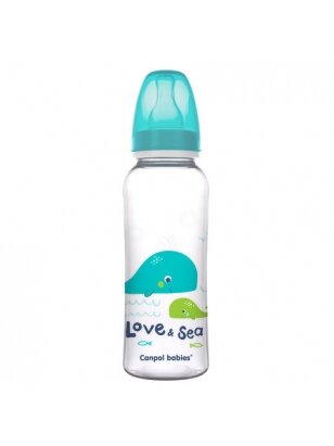 CANPOL BABIES siauro kaklelio buteliukas LOVE&SEA, 250 ml, 59/400