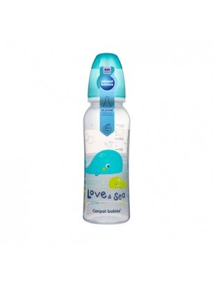 CANPOL BABIES siauro kaklelio buteliukas LOVE&SEA, 250 ml, 59/400