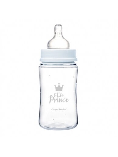 CANPOL BABIES plataus kaklelio buteliukas EASYSTART ROYAL BABY, 240 ml, 35/234_blu 1