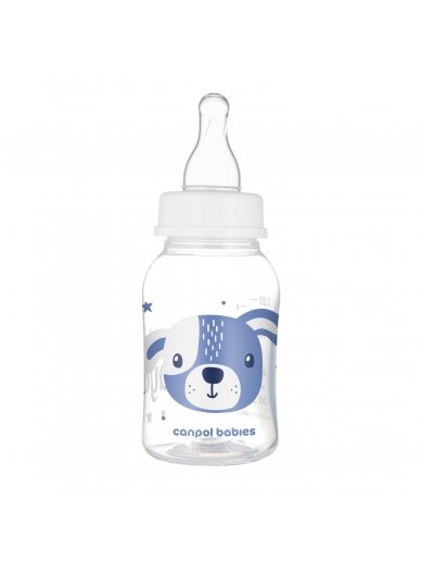 CANPOL BABIES siauro kaklelio buteliukas CUTE ANIMALS, 120 ml, 11/851_blu 1