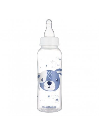 CANPOL BABIES siauro kaklelio buteliukas CUTE ANIMALS, 250 ml, 11/841_blu 1