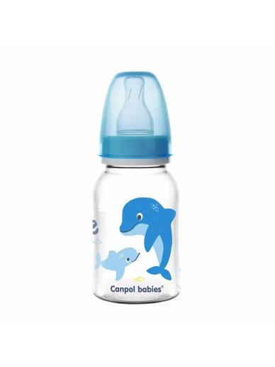 CANPOL BABIES siauro kaklelio buteliukas LOVE&SEA, 120 ml, 59/300