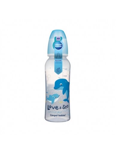 CANPOL BABIES siauro kaklelio buteliukas LOVE&SEA, 250 ml, 59/400 2