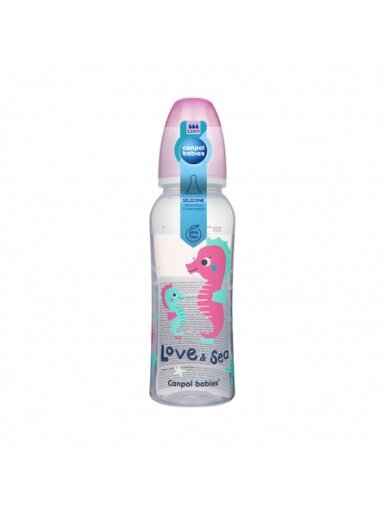 CANPOL BABIES siauro kaklelio buteliukas LOVE&SEA, 250 ml, 59/400 4