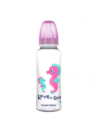 CANPOL BABIES siauro kaklelio buteliukas LOVE&SEA, 250 ml, 59/400 5