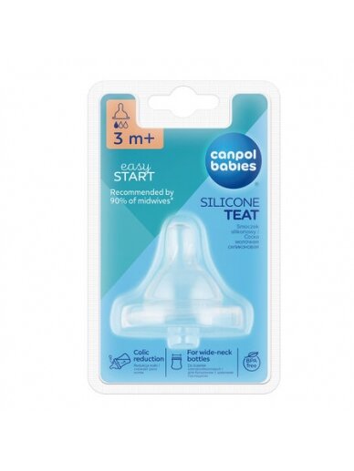 CANPOL BABIES žindukas silikoninis lėtas EASYSTART, 3-6 mėn+, 21/720