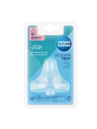 CANPOL BABIES žindukas silikoninis vidutinis EASYSTART, 6-12 mėn+, 21/721