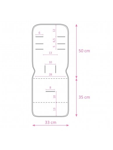 CebBaby įdėklas vežimėliui dvipusis 33x85 Candy Andy Cosmo 4