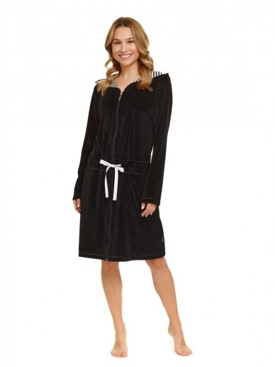 Maternity velvet robe by DN black 2