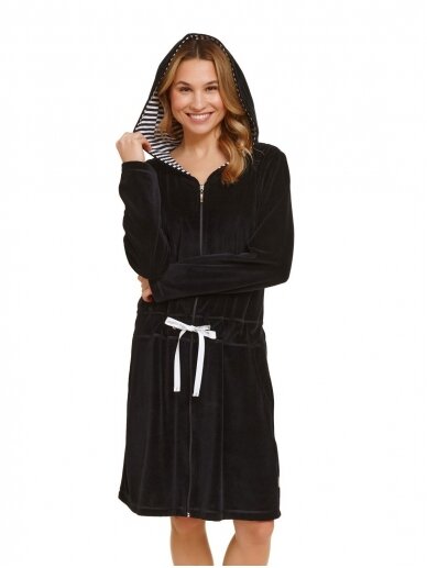 Maternity velvet robe by DN black 3