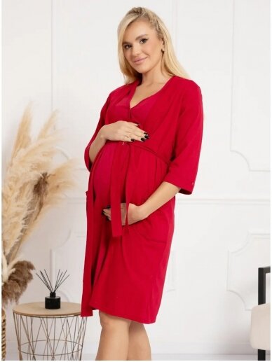 Dressing gown for pregnant and nursing women Basic, ForMommy (burgundy) 2