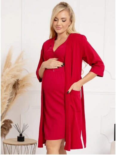 Dressing gown for pregnant and nursing women Basic, ForMommy (burgundy) 3