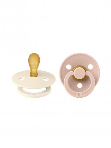 BIBS Colour Symmetrical Pacifier - 2 pcs. (Ivory/Blush) 0+months