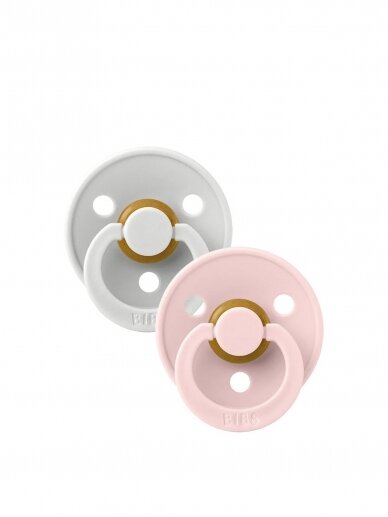 BIBS Colour Round Pacifier - 2 pcs. (Haze/Blossom) 6+months