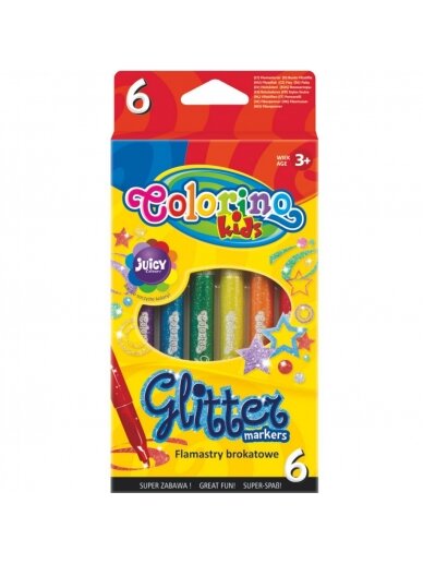 COLORINO CREATIVE blizgūs flomasteriai 6 spalvos, 65641PTR