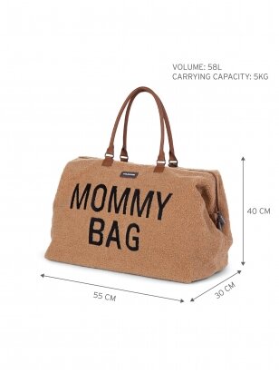 Didelė mamos rankinė - krepšys MOMMY BAG, Teddy Beige, Childhome