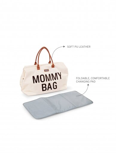 Didelė mamos rankinė - krepšys MOMMY BAG, Of white, Childhome  4