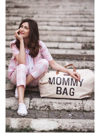 Didelė mamos rankinė - krepšys MOMMY BAG, Of white, Childhome 10