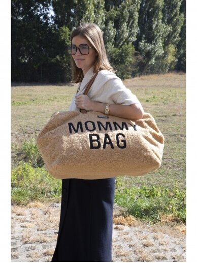 Didelė mamos rankinė - krepšys MOMMY BAG, Teddy Beige, Childhome 7