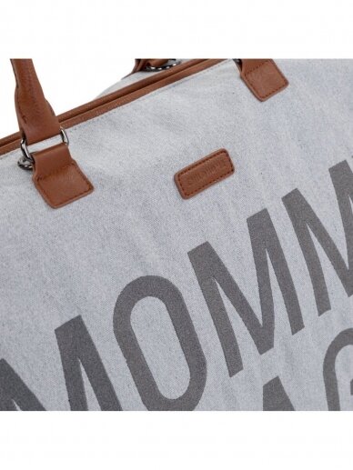 Didelė mamos rankinė - krepšys MOMMY BAG (Pilka) 4